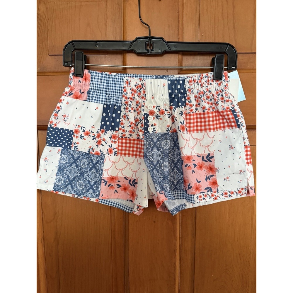 Women's Zoe + Liv Patchwork Graphic Pull-On Shorts XXS Louge Shorts NWT Sleep